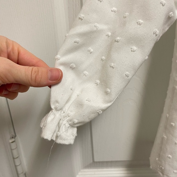 Martina Charlotte White Swiss Dot Bow Blouse - Picture 5 of 13